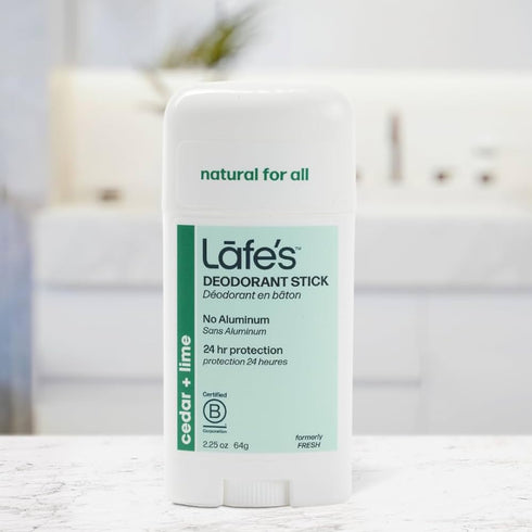 Lafe's Natural Deodorant Stick, 2.25oz, Aluminum Free, Cedar & Lime, 24-Hour Protection