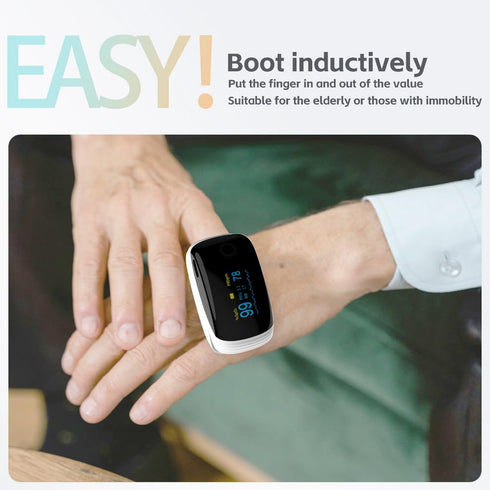 JDBBGJ SpO2 SpO2 Rechargeable Pulse Oximeter Fingertip Oxygen Monitor Fingertip with Pulse Rate and PI RR OLED