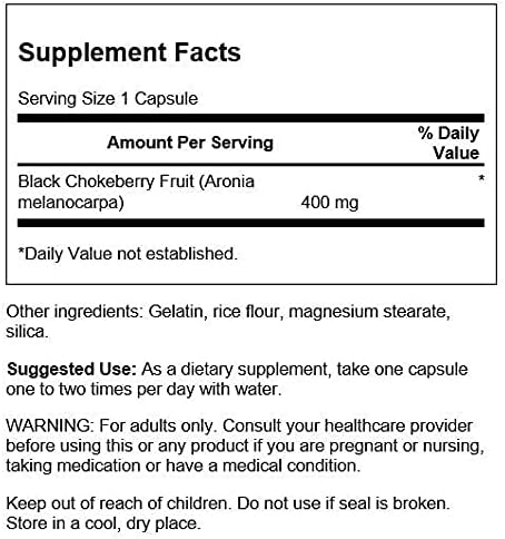 Swanson Full Spectrum Aronia (Chokeberry) 400 Milligrams 60 Capsules