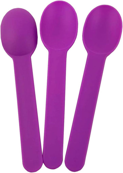 MMvolesy Frozen Spoons,Frozen 50 Count Purple Disposable Eco-Friendly Plastic Spoons Yogurt Ice Cream Dessert Spoons
