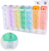Organizer,28 7 Pill Compartments Portable Travel Pill Organizer Medicine Box Day Pill Box Vitamin Case Moisture-Proof