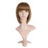 MapofBeauty 12 Inch/30cm Fashion Lady Short Straight Flat Bangs Bob Wig, Light Brown