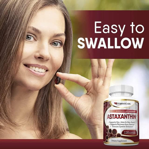 Astaxanthin 10mg Supplement - Best Pure Antioxidant from Microalgae, Helps Skin Care & Eye, Arthritic Joints, Healthy