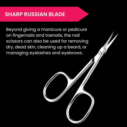 High Grade 440C Japanese Steel Cuticle Scissors, Precise Pointed Tip for Grooming, Matte Silver, Men & Women