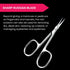High Grade 440C Japanese Steel Cuticle Scissors, Precise Pointed Tip for Grooming, Matte Silver, Men & Women