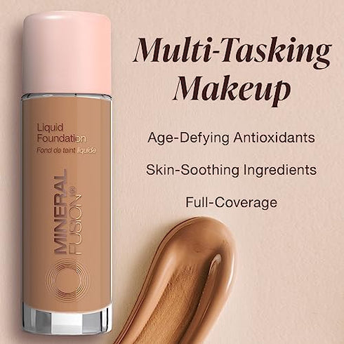 Mineral Fusion Full Coverage Foundation: Liquid Foundation - Cool 1, Fair Complexion, Lightweight Matte Finish