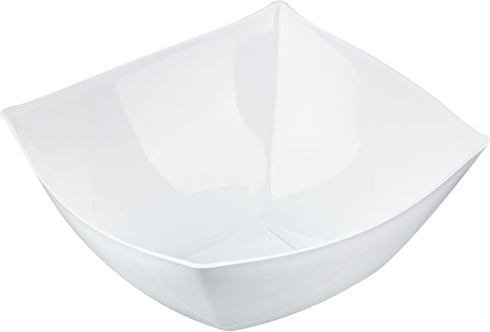 Restaurantware Moderna 8 Ounce Fancy Plastic Bowls 10 Square Disposable Salad Bowls - Durable Heavy-duty White Plastic Bowls For Warm And Cold Foods by Restaurantware