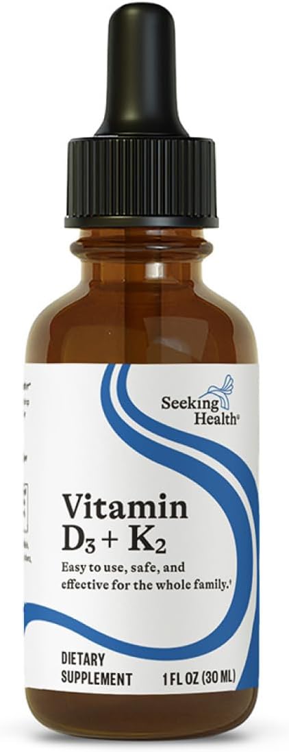 Seeking Health Vitamin D3 + K2 Drops, 12.5 mcg D3 and 50 mcg K2, 1 fl Ounce