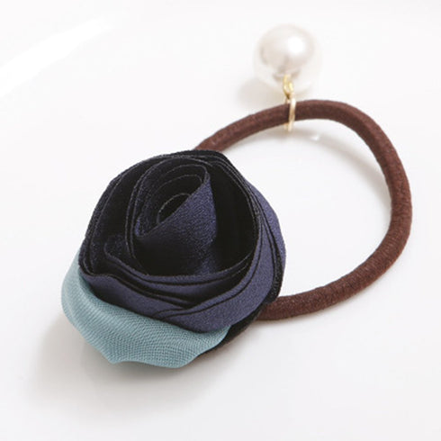 Ruihfas 5Pcs Girls Women Hair Accessories - Pearls Flower Elastic Hair Ties, Headbands & Ponytail Holders