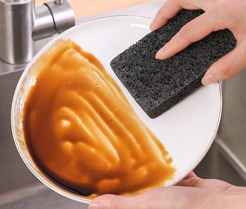 12-Pack Non-Scratch Scrub Sponges for Dishes, Cleaning Sponges for Kitchen and Home (Black)