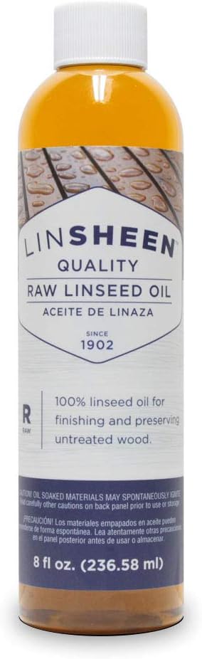 Raw Linseed Oil – Flaxseed Wood Treatment Conditioner for Rejuvenating Wood Furniture, Decks, Cutting Boards, 8 oz