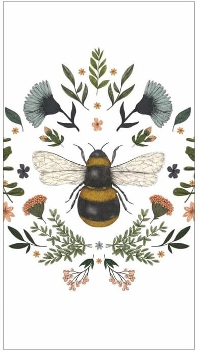 Salty Home Floral Secret Bee Paper Guest Towel Dinner Napkins - 15 Per Package
