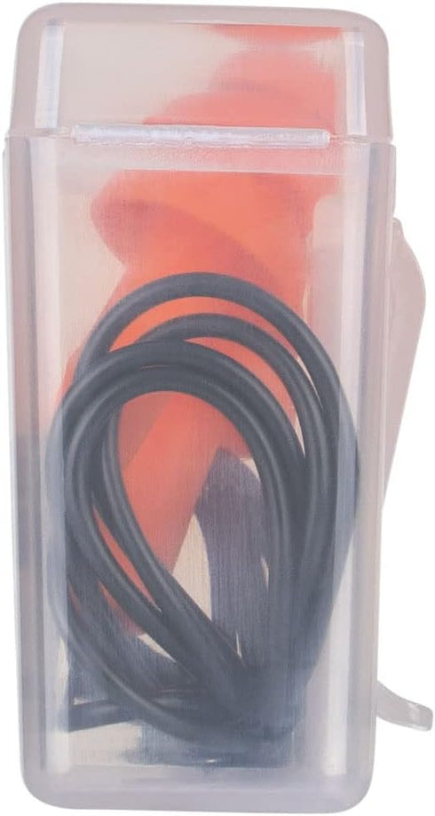 Klein Tools 605036 Corded Earplugs, 25dB NRR, Reusable Orange Earplugs, 6-Pack with Case for Industrial Use