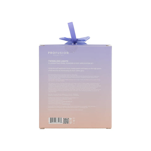 Profusion Cosmetics Frosted Snow Sparkle Illuminating Powder Puff Set, Vegan and Cruelty-Free for Effortless Radiance