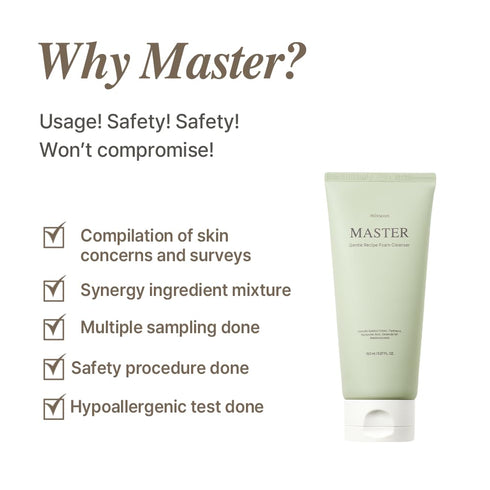 mixsoon Master Gentle Recipe Foam Cleanser 5.07 fl oz / 150ml | Mild Exfoliation Cleanser for Dry, Sensitive Skin |