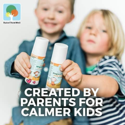 Magnesium Oil Calming Roll-On for Kids with Aloe Vera, Roman Chamomile & Lavender, Natural Relaxation Support, 3 fl oz