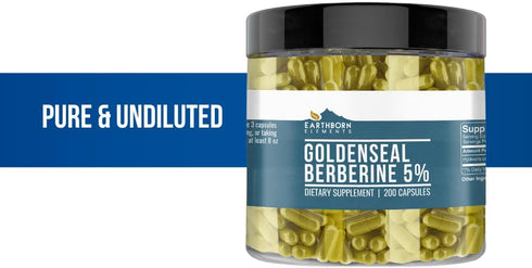 Earthborn Elements Berberine, 200 Capsules, Pure & Undiluted, No Additives