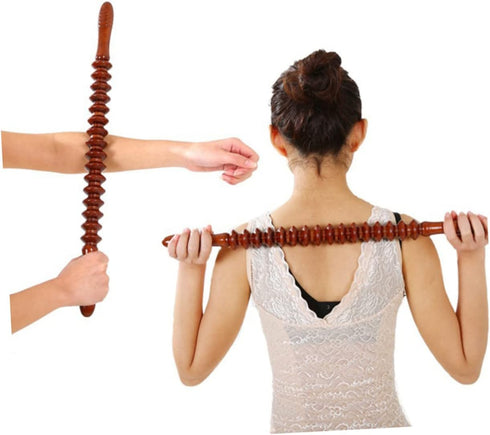 Wooden Massage Stick for Full-Body Relaxation - LALAFINA Yoga Rod