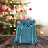 12-Pack Natural Burlap Gift Bags 5.5x7.75 (Teal Blue, Medium) with Drawstring for Party Favors or DIY Craft