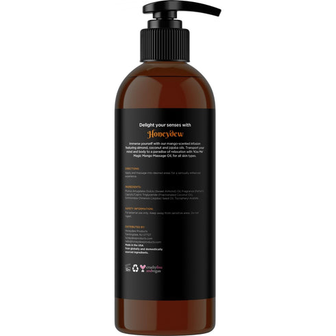 Mango Sensual Massage Oil for Couples - Alluring Tropical Full Body Massage Oil with Sweet Almond, Vegan Non-Staining