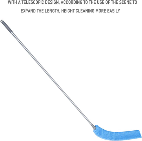 Retractable Dust Cleaner Brush with 4 Replacement Duster Cloths, 100-inch Extendable Pole for Cleaning Under Furniture