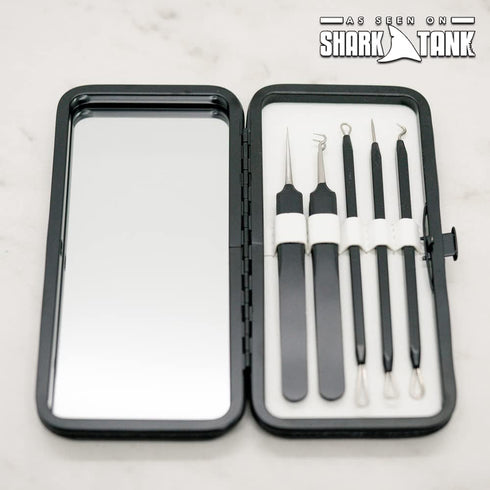 Pete & Pedro Acne & Blackhead Remover Tool Set - 5 Piece Pimple Popper Kit with Mirror for Men & Women