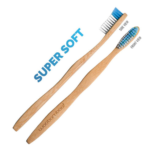 Woobamboo! Adult Bamboo Toothbrush - Super Soft, Eco-Friendly, Biodegradable, Vegan (Pack of 4)