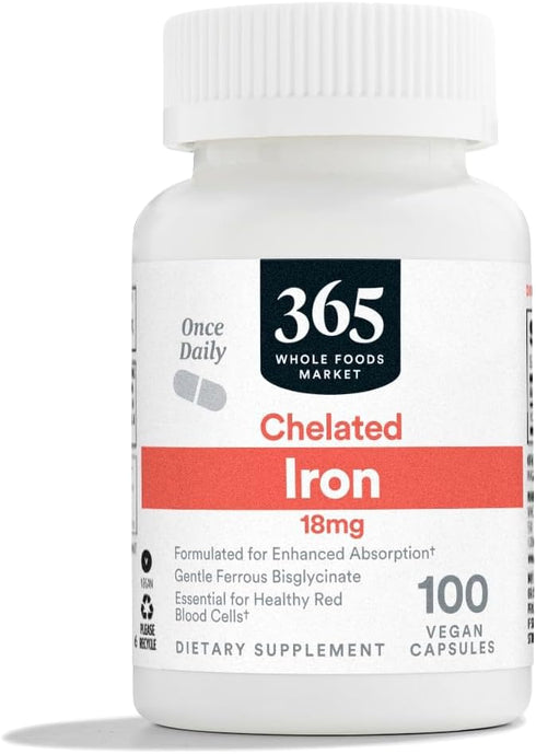 365 by Whole Foods Market Iron Chelated 18mg, 100 Veg Capsules
