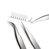 Quewel Eyelash Extension Tweezers Set, Curved and Straight Stainless Steel Applicator Tool, 3 Pcs (Silver, Mirrored)