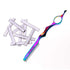 Professional Hair Styling Feather Razor + 10 Replacement Blades, Stainless Steel, Rainbow Color