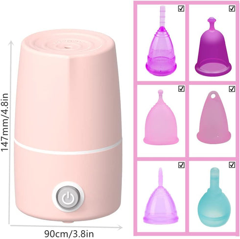 Mottery 99.9% 8 Menstrual Cup Sterilizer Period Cup Steamer Cleaner Machine High Temperature Wash Your Cup Dirty