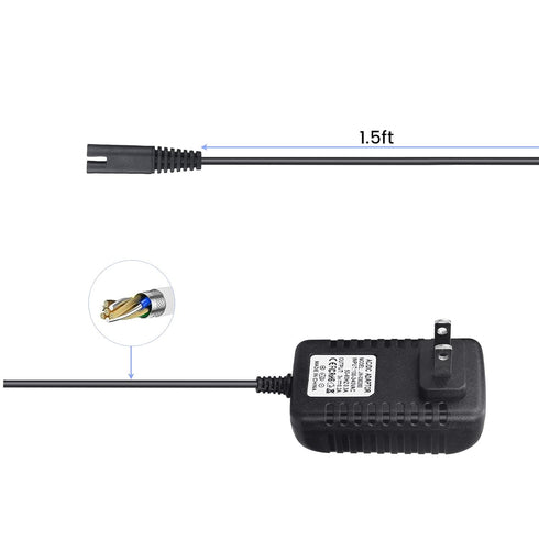 Charger Replacement for Waterpik Water Flosser WP360W WP462 WP450, 5ft, Black Power Supply