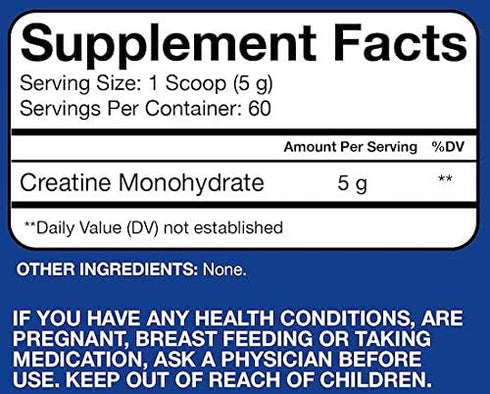 RSP Creatine Monohydrate, Pure Micronized Powder Supplement for Strength, Muscle Recovery, 10.6 Ounce