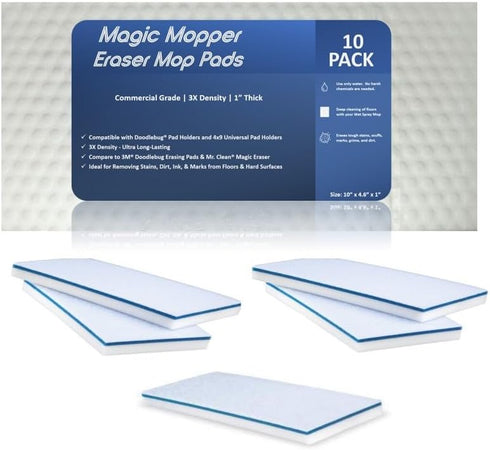Magic Mopper 4610 Eraser Pads - 10 Pack 4.5" x 10" x 1" Commercial