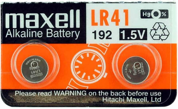 Maxell 2 x LR41 /192 / AG3 / V3GA 1.5v Alkaline Button Cell