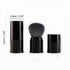 Retractable Kabuki Makeup Brush - Premium Goat Hairs Blush Brushes Great for Blending Liquid, Cream, Mineral Cosmetics or Translucent Powder (Black - Goat Hairs)