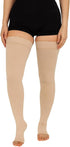 Ozer Compression Socks Ozer 20-30 mmHg (1 Thigh High Open Toe Compression Socks Stockings W/ Silicone Band Pair)