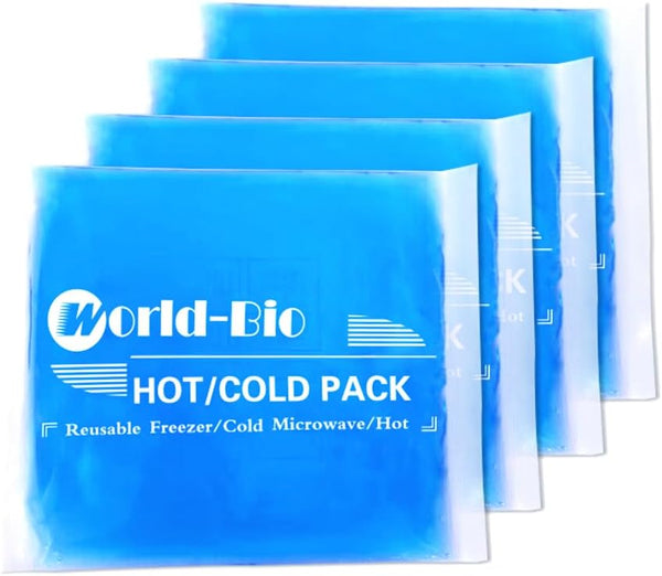 Gel Ice Packs for Injuries, Reusable 4 Pack Hot Cold Flexible Ice Packs, Gel Cold Compress for Pain Relief, Surgery
