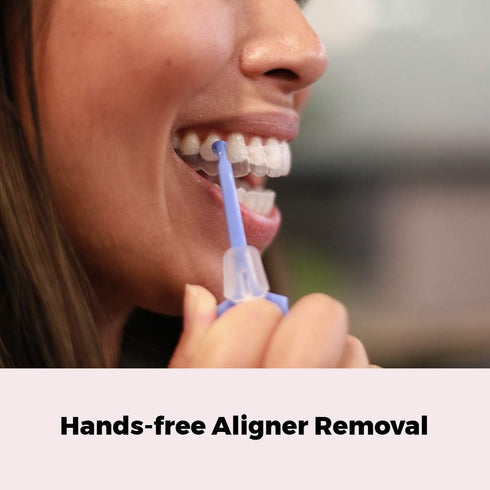 PUL Clear Aligner Removal Tool Compatible with Invisalign Removable Braces & Trays, Retainers, Dentures and Aligners - Hygienic Oral Care Accessory, Personal Orthodontic Supplies - Blue (Pack of 2)