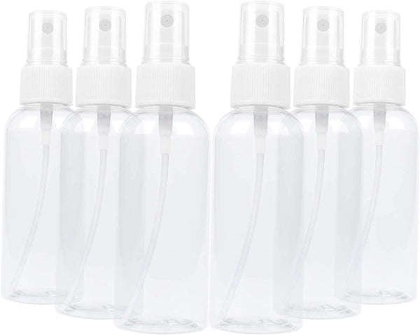 TRENDBOX 6 Pack Empty Transparent Plastic Fine Mist Spray Bottles (120 ml each)