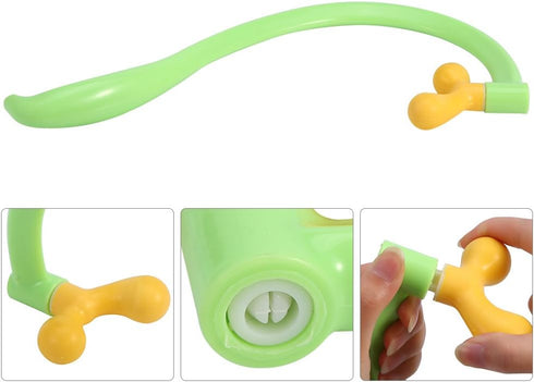 Manual Back Massager with Adjustable Dual Heads Ergonomic Handheld Cane for Neck, Shoulders & Upper Back Pain Relief