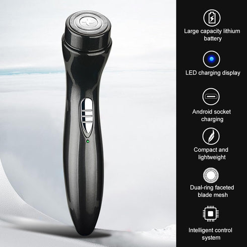 Mini Electric Shaver, Cordless Pocket Size Beard Trimmer, Portable USB Rechargeable Grooming Kit for Home, Travel