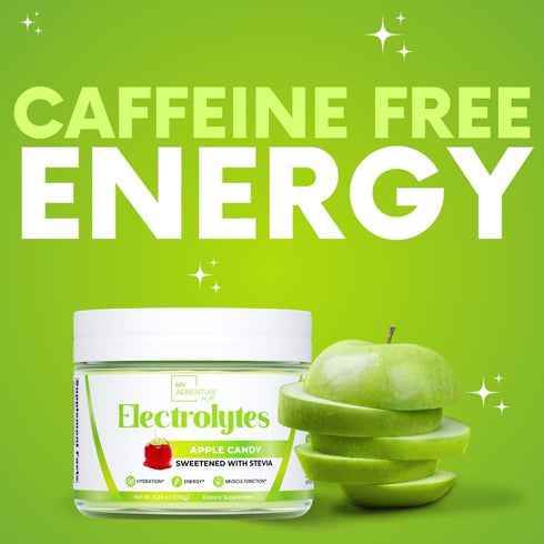 Zero Sugar - Apple Candy Electrolytes Powder - Caffeine Free Hydration with All Natural Ingredients, 30 Servings
