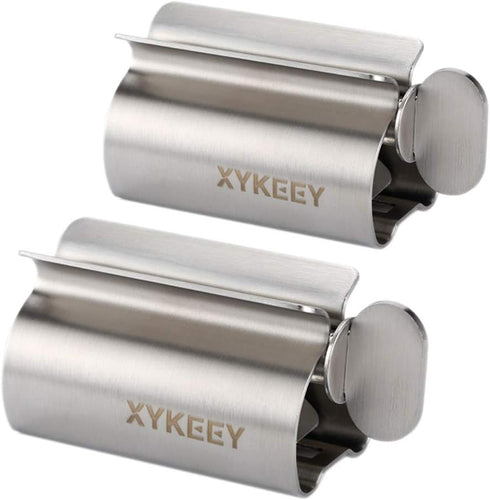 XYKEEY Set of 2 Toothpaste Squeezer Rollers, Metal Toothpaste Tube Wringer Seat