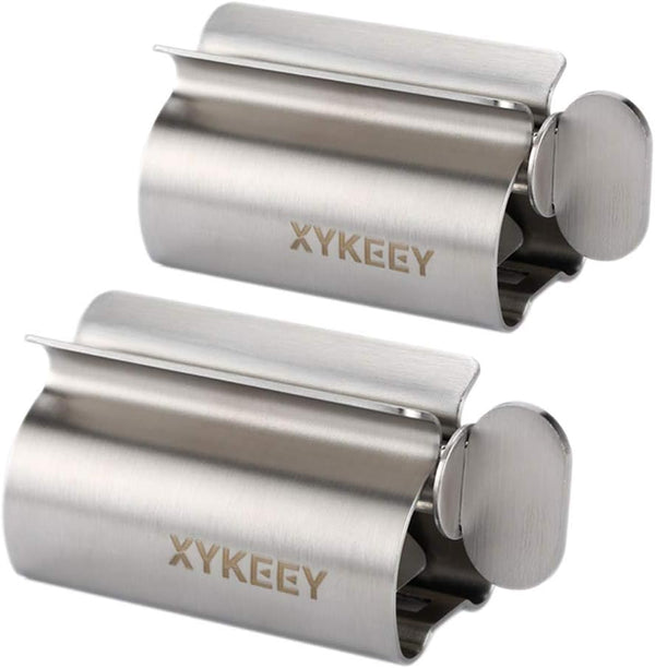 XYKEEY Set of 2 Toothpaste Squeezer Rollers, Metal Toothpaste Tube Wringer Seat