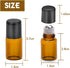 ZEJIA 2ML Essential Oil Roller Bottles, 24 Pack Amber Mini Glass Roll on Bottles with Stainless Steel Roller Balls