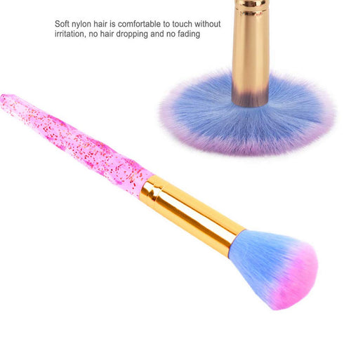 Nail Art Dust Remover Soft Brush Cleaner - Pink Nail Brush for Acrylic Nails and Makeup Powder