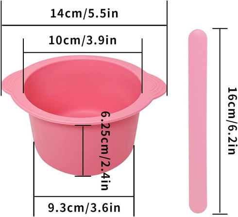 Silicone Wax Bowl for Hair Removal, Replacement Silicone Wax Liner for Non-Stick Wax Pot with Spatula
