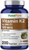 NusaPure Vitamin K2 MK7 120 mcg - 200 Veggie Caps (Soy Free, Non-GMO, Vegan)