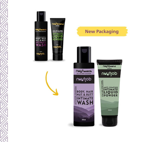 Men Intimate Wash & Hygiene 300ml Combo Pack | Intimate Liquid Powder with Plant Extracts, Paraben Free